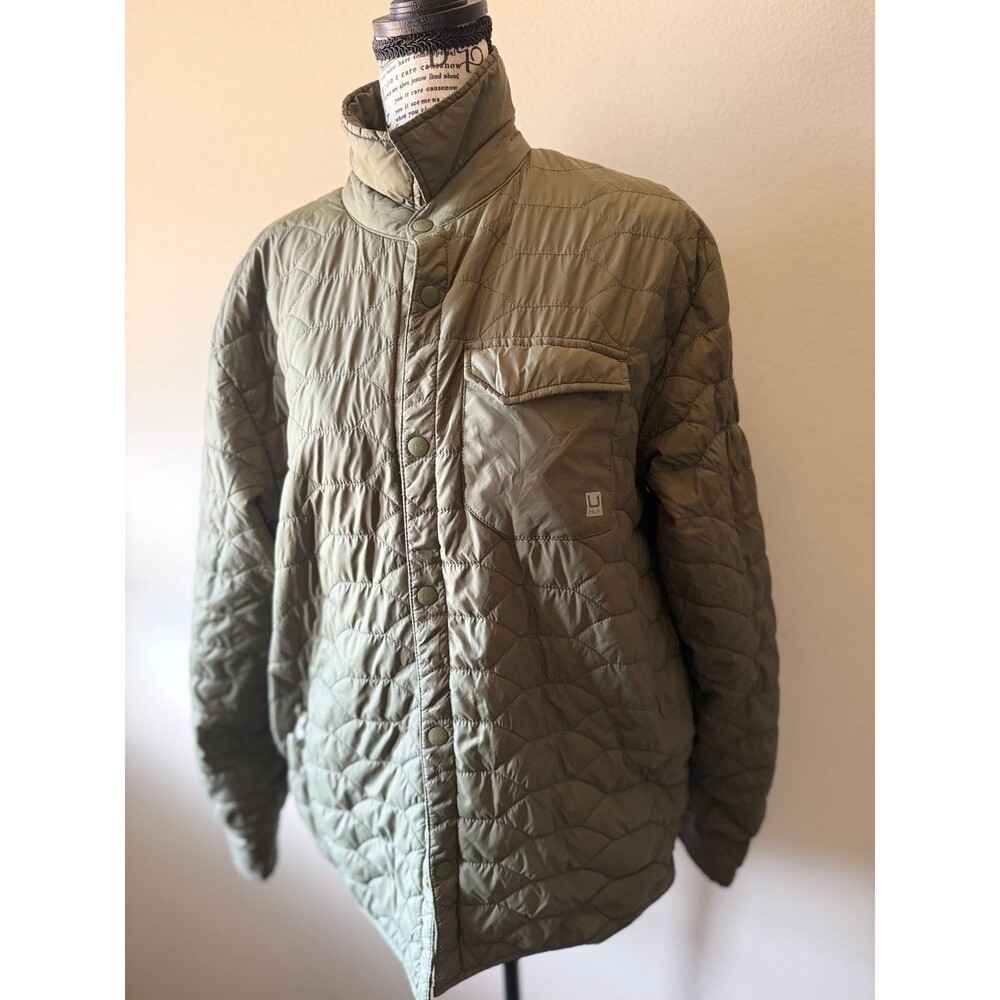 Huk Quilted Fishing Shacket Jacket Olive Green M